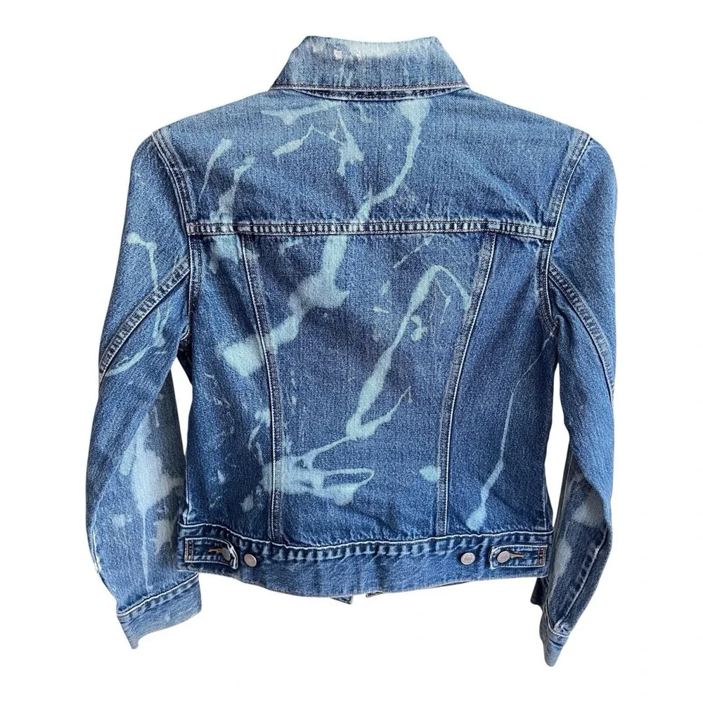 LEVI'S Red Tab Trucker Jacket Bleach Splatter Grunge Streetwear Women's Small - Picture 3 of 3